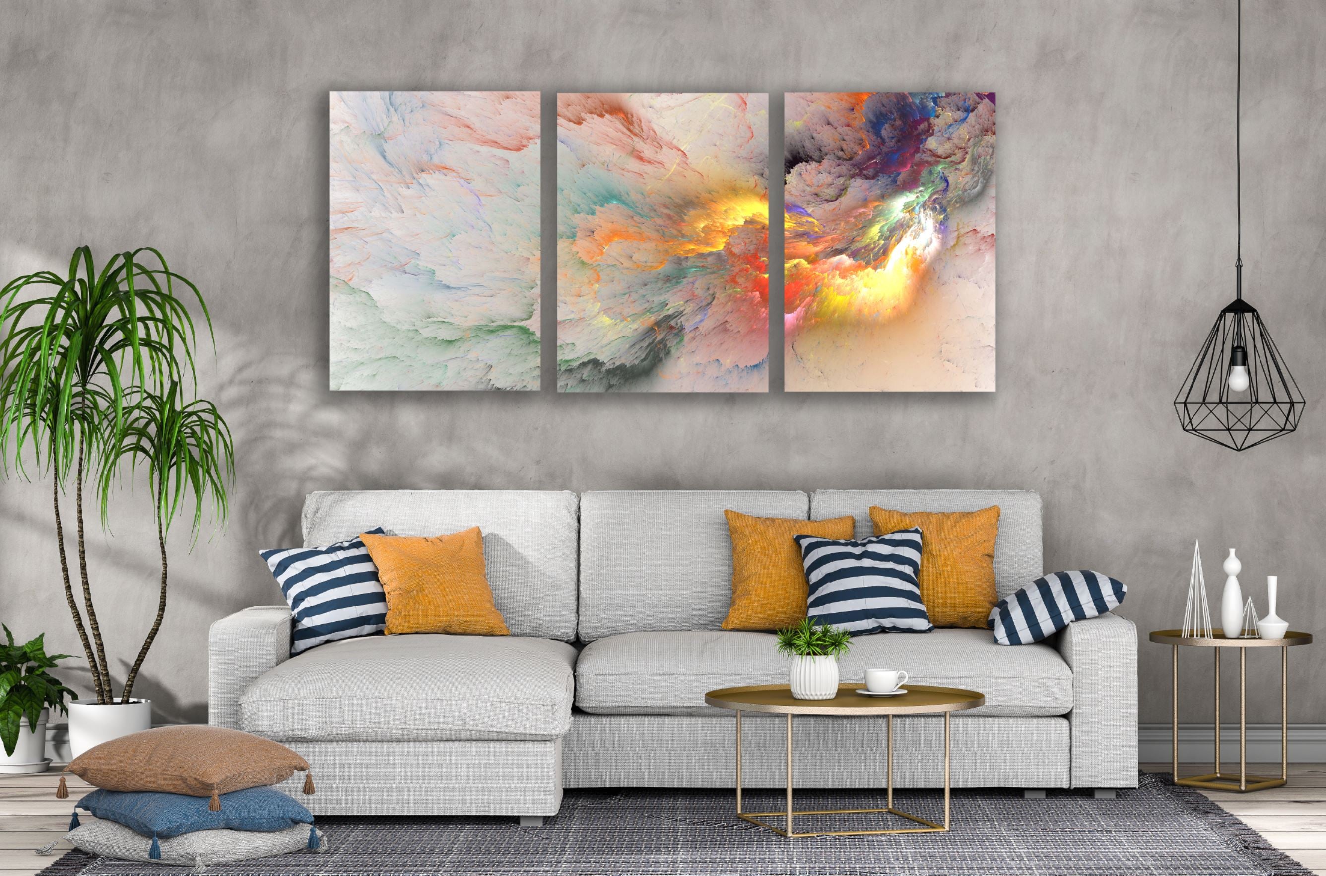 3-Piece Colorful Abstract Wall Art Canvas Set - High Quality Print, 100% Australian Made, Ready to Hang - Perfect for Living Room, Bedroom & Office Decor