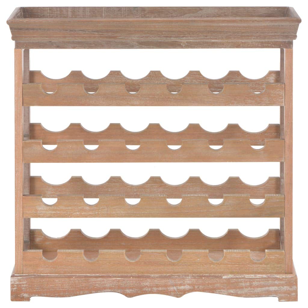 FAMIROSA 24-Bottle Wooden Wine Rack Stand with Top Tray - Freestanding Wine Storage Organizer for Kitchen, Dining Room & Living Room (27.6