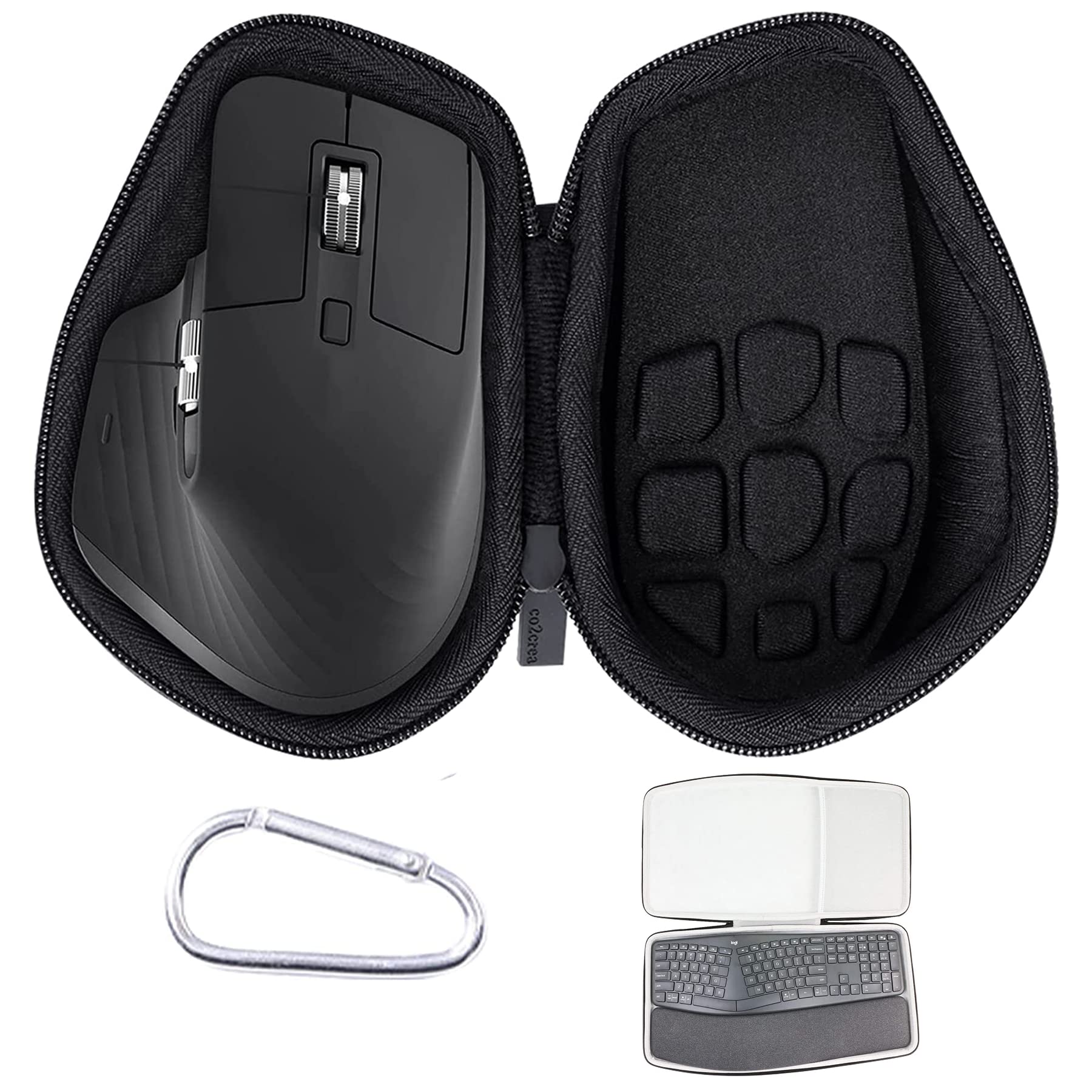 Logitech MX Master 3S Mouse & Ergo K860 Keyboard Protective Hard Case - Durable Travel Storage for Wireless Mouse & Ergonomic Keyboard | Office, Home, Business Travel Accessories
