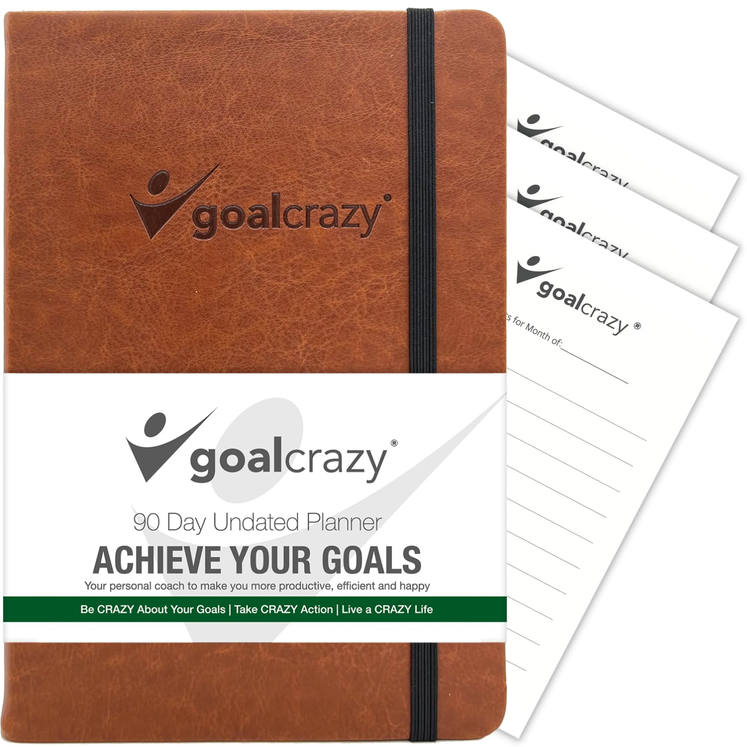 90-Day Undated Planner - Leather Journal for Productivity & Goal Setting | Work & Life Organization