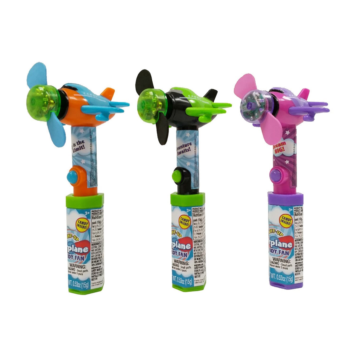 CandyRific Airplane Fan Candy - 12ct Box - Fun Party Favors for Kids Birthday, Baby Shower & Travel Snacks