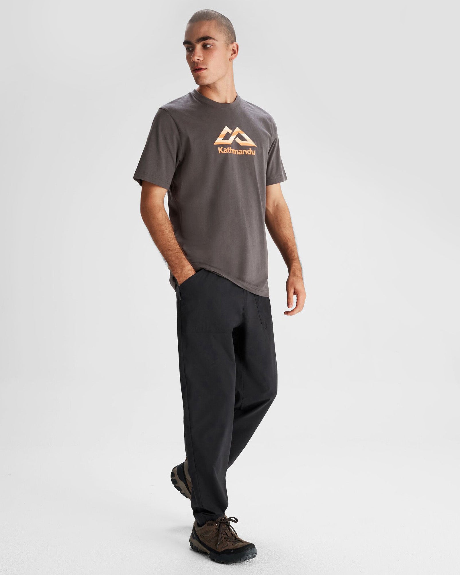 Men's Miro Pull On Pants - Comfortable Stretch Black Stingray Casual Pants for Work, Travel & Lounge Wear