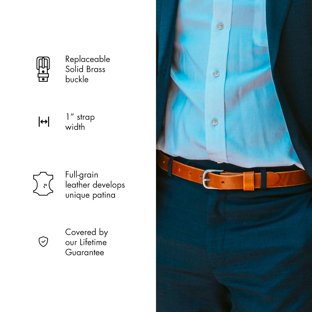 Premium Genuine Leather Belt for Men - Classic & Durable Fashion Accessory - Perfect for Casual, Business & Formal Wear