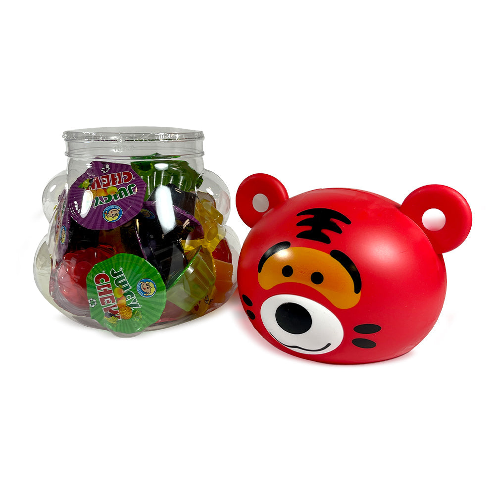 Josh Bosh Juicy Chew Fruit Jelly Cups - 26oz Jar of Tiger Flavor Gummy Candy | Perfect for Snacking, Parties & Gift Giving