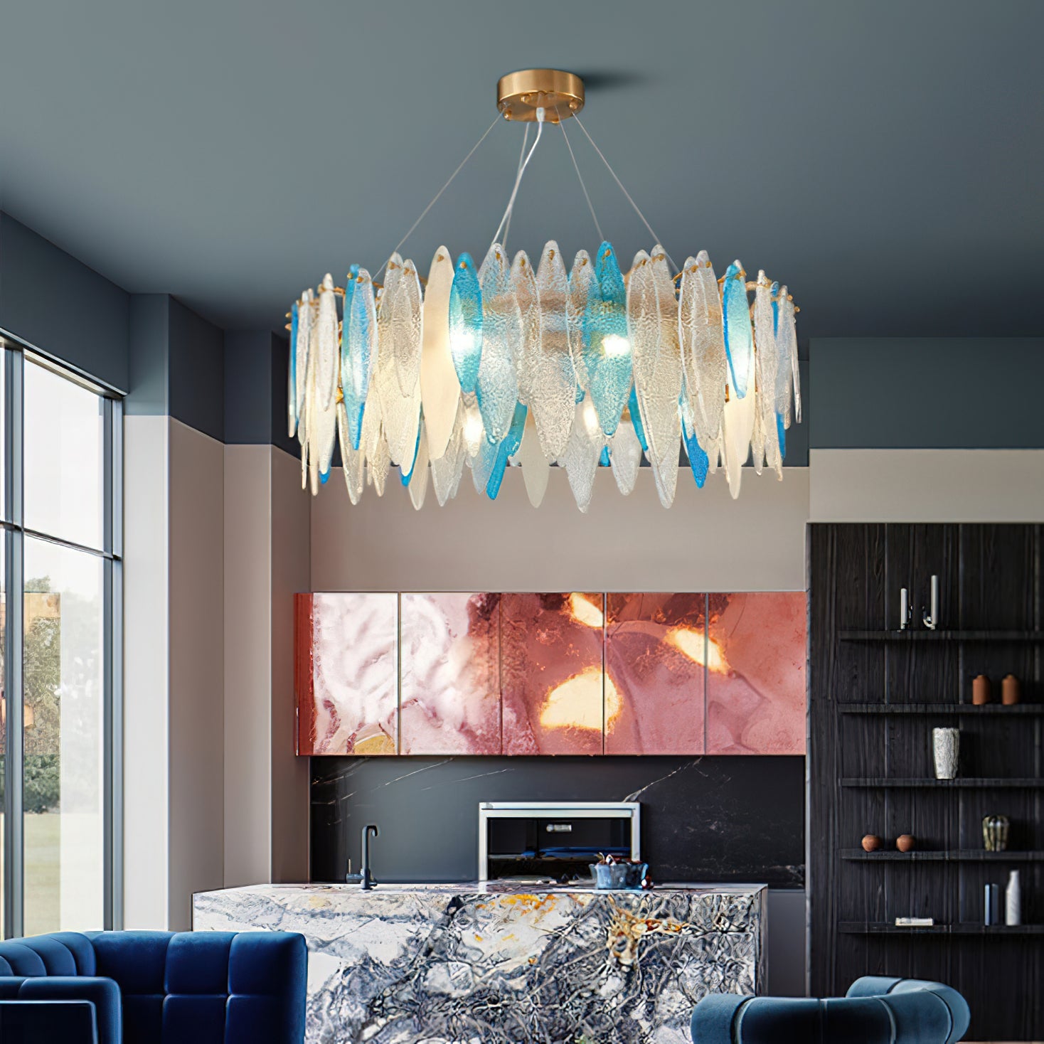 Elegant Lola Glass Chandelier - Modern Crystal Ceiling Light Fixture for Dining Room, Living Room & Bedroom Decor