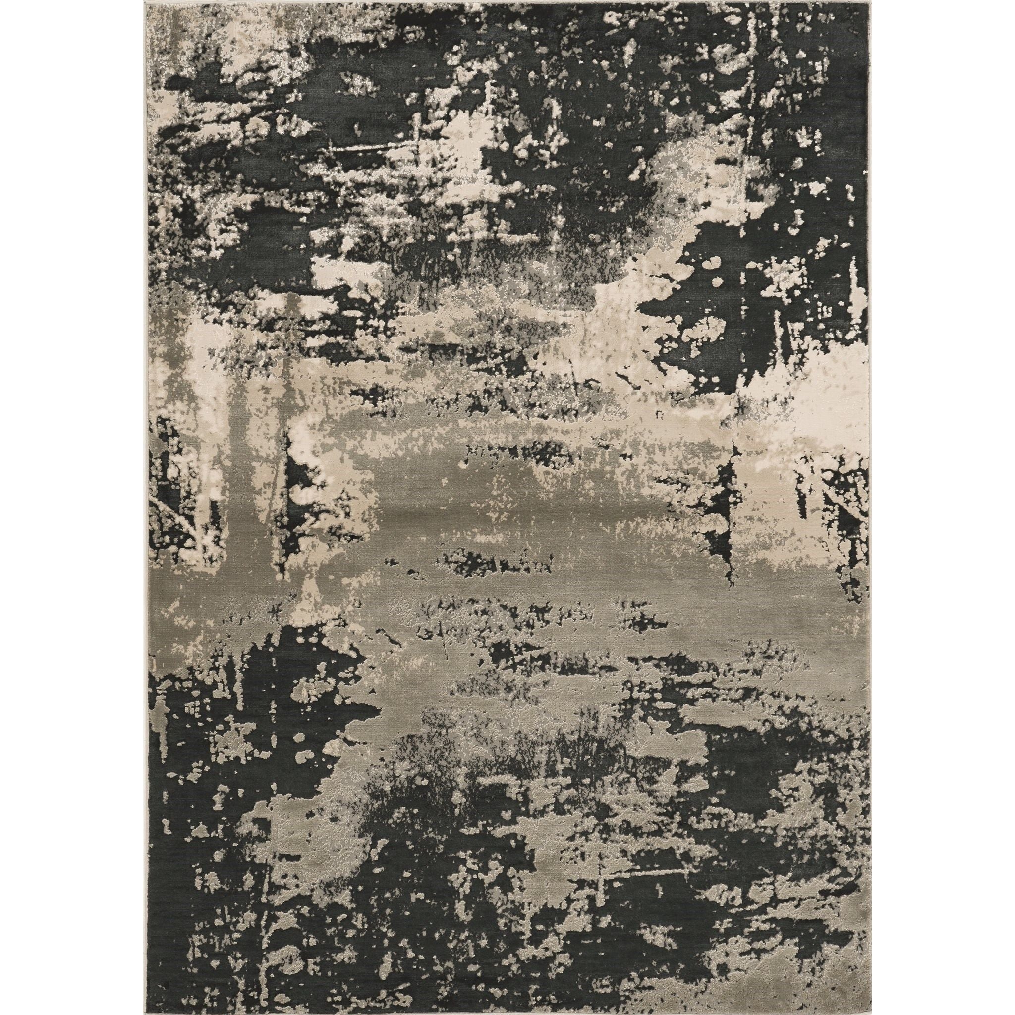 Premium Asbury Silver/Charcoal Eclipse Area Rug 5' x 8' - Soft Modern Abstract Design for Living Room, Bedroom & Office Decor