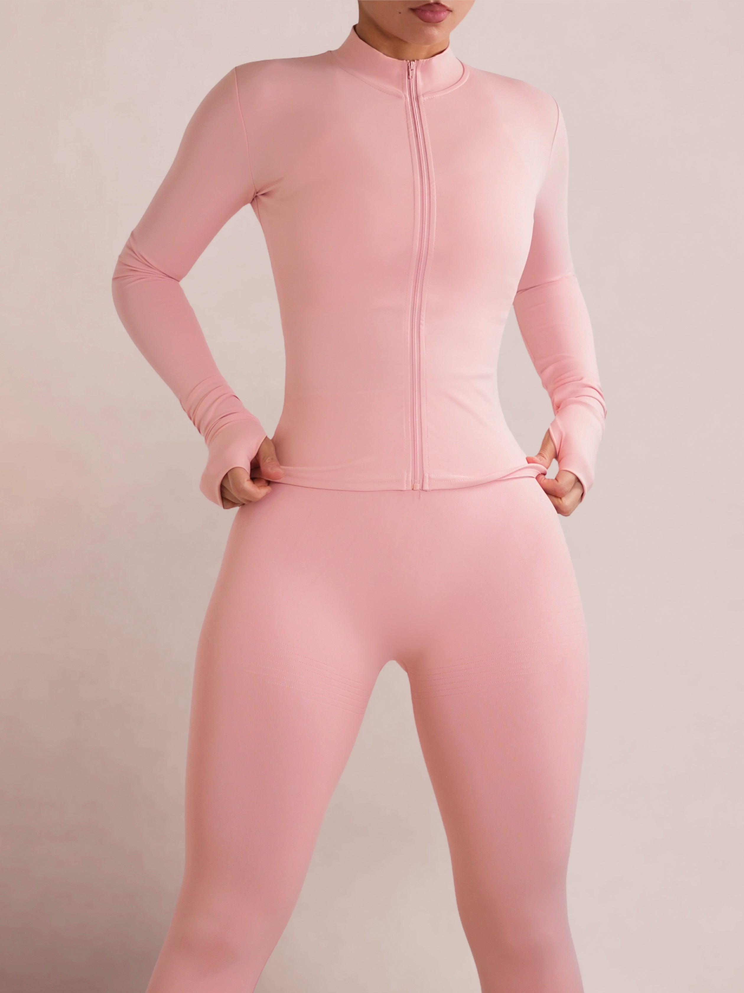 Ballerina Compression Jacket for Women - Breathable Workout Top with Muscle Support - Perfect for Yoga, Pilates & Dance (Rose Pink)