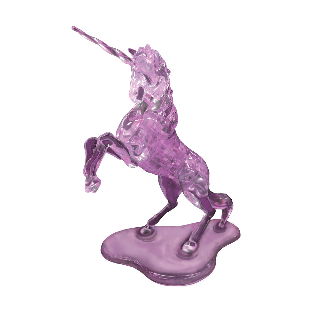 BePuzzled Purple Unicorn Deluxe 3D Crystal Puzzle - 44 Piece Brain Teaser for Adults & Teens - Perfect for Stress Relief, Gift Giving & Home Decor