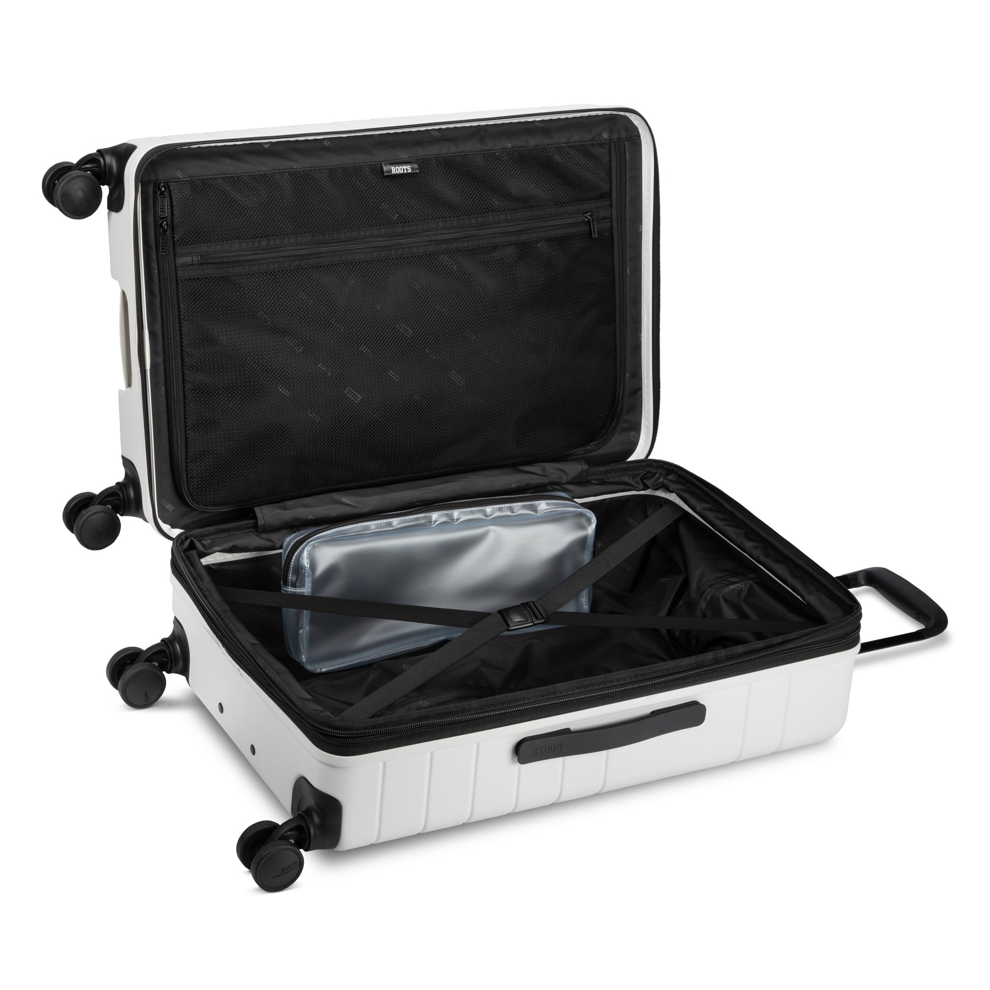 Roots Travel Expandable Spinner 24 Medium Luggage - Lightweight Carry-On Suitcase with 360° Wheels for Business Trips & Weekend Getaways