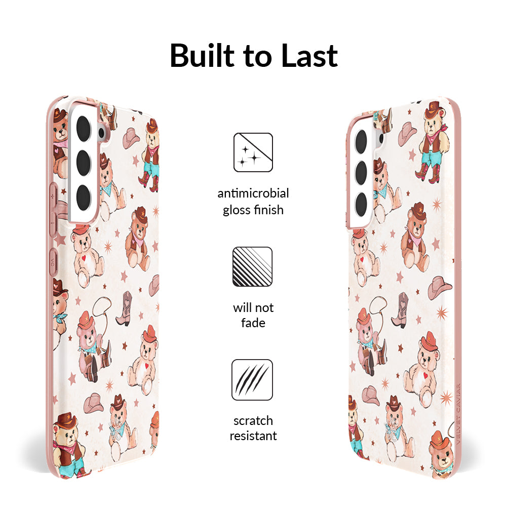 Trendy Cowboy Teddy Bear Samsung Phone Case - Durable Protective Cover for Samsung Galaxy S21/S20/Note 20 - Perfect for Western Lovers & Country Music Fans