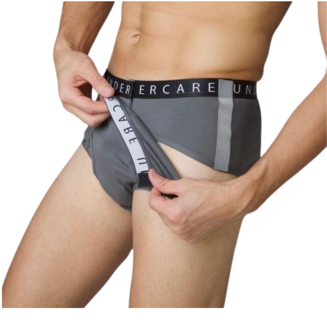 Adaptive Underwear for Men - Classic Brief with Velcro Closure & Fly Opening | Comfortable & Easy to Wear for Seniors & Disabled | Ideal for Daily Wear, Travel & Post-Surgery Recovery