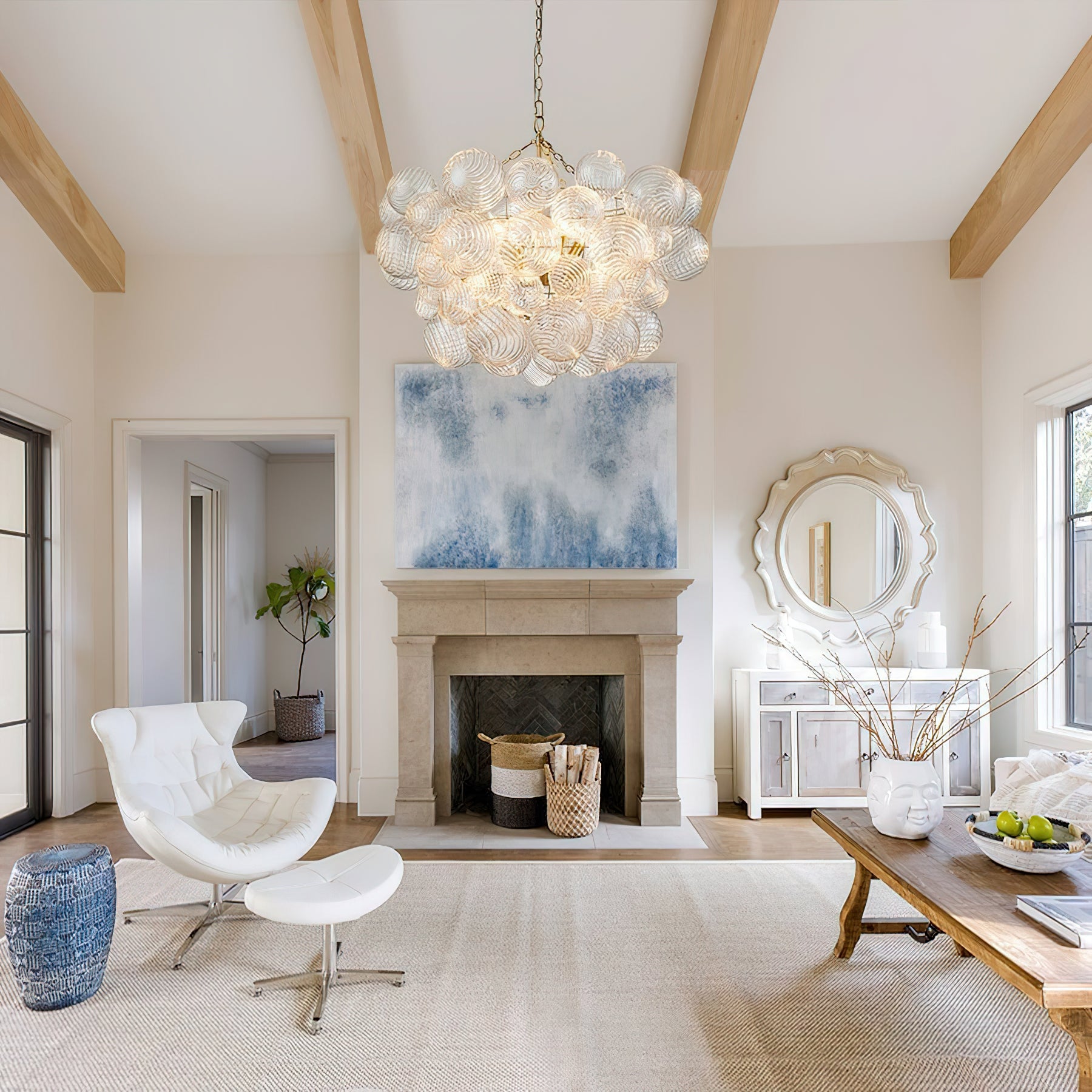 Elegant Glass Ball Bubbles Chandelier - Modern Crystal Ceiling Light Fixture for Dining Room, Living Room & Bedroom Decor