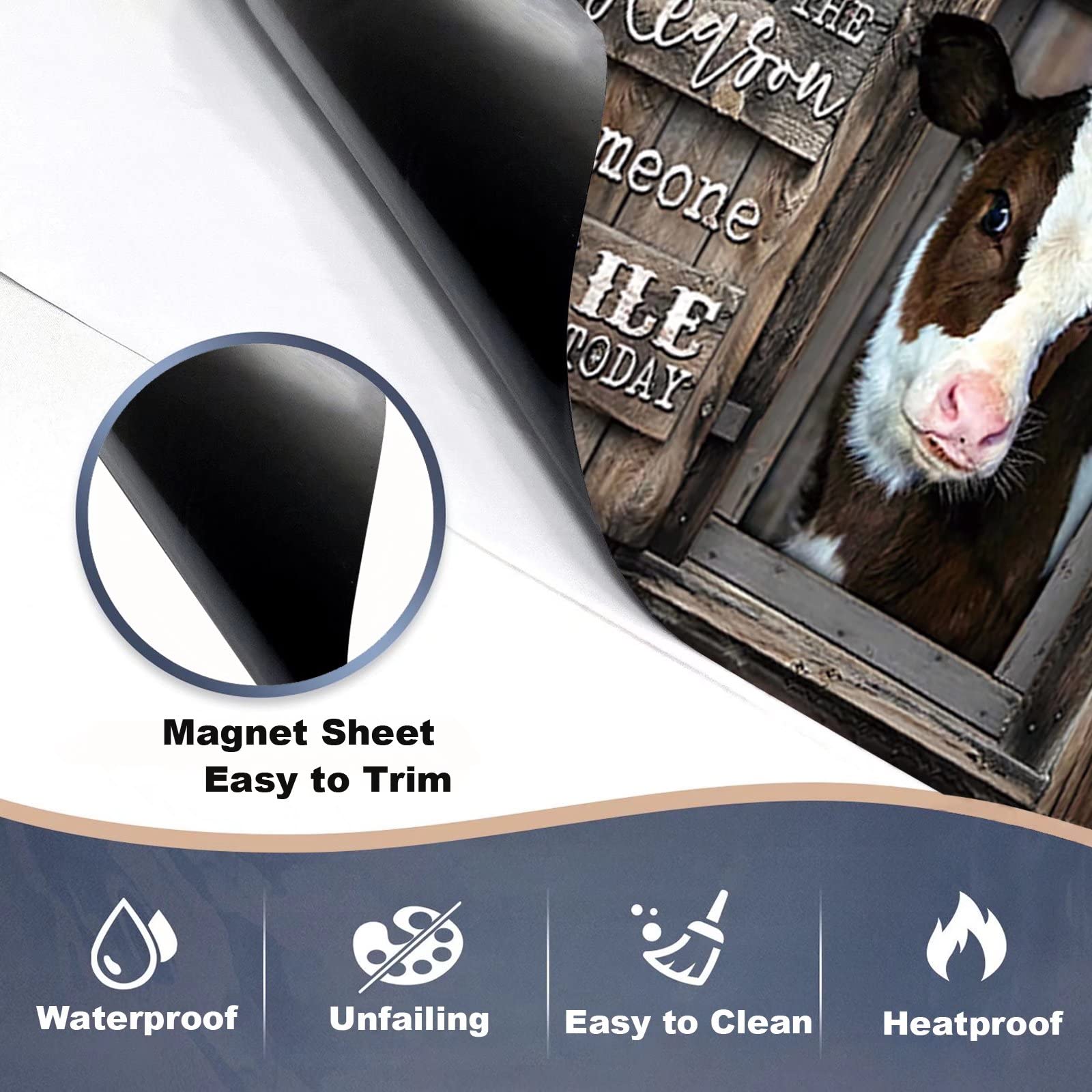 Farmhouse Cow Dishwasher Magnet Cover - 23