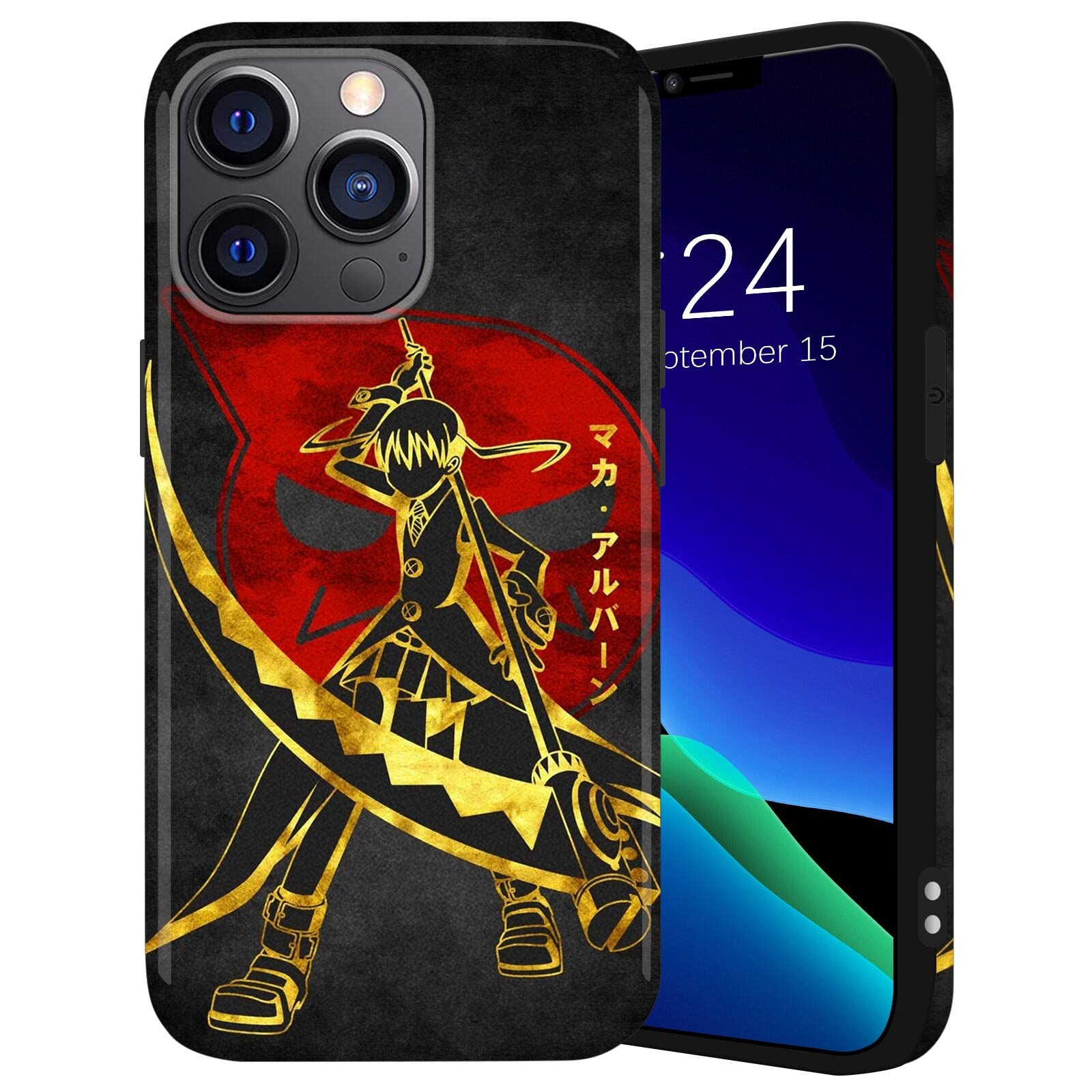Soul Eater Anime Maka Albarn Matte Soft Silicone Phone Case for iPhone 7/8/Plus/X/XR/XS Max/11/12/13/14/Pro/Max/Mini/SE 2020 - Durable Protective Cover with Premium IMD Design (iPhone 13 Pro, DD1990) | Perfect for Anime Fans, Cosplay Events & Daily Use