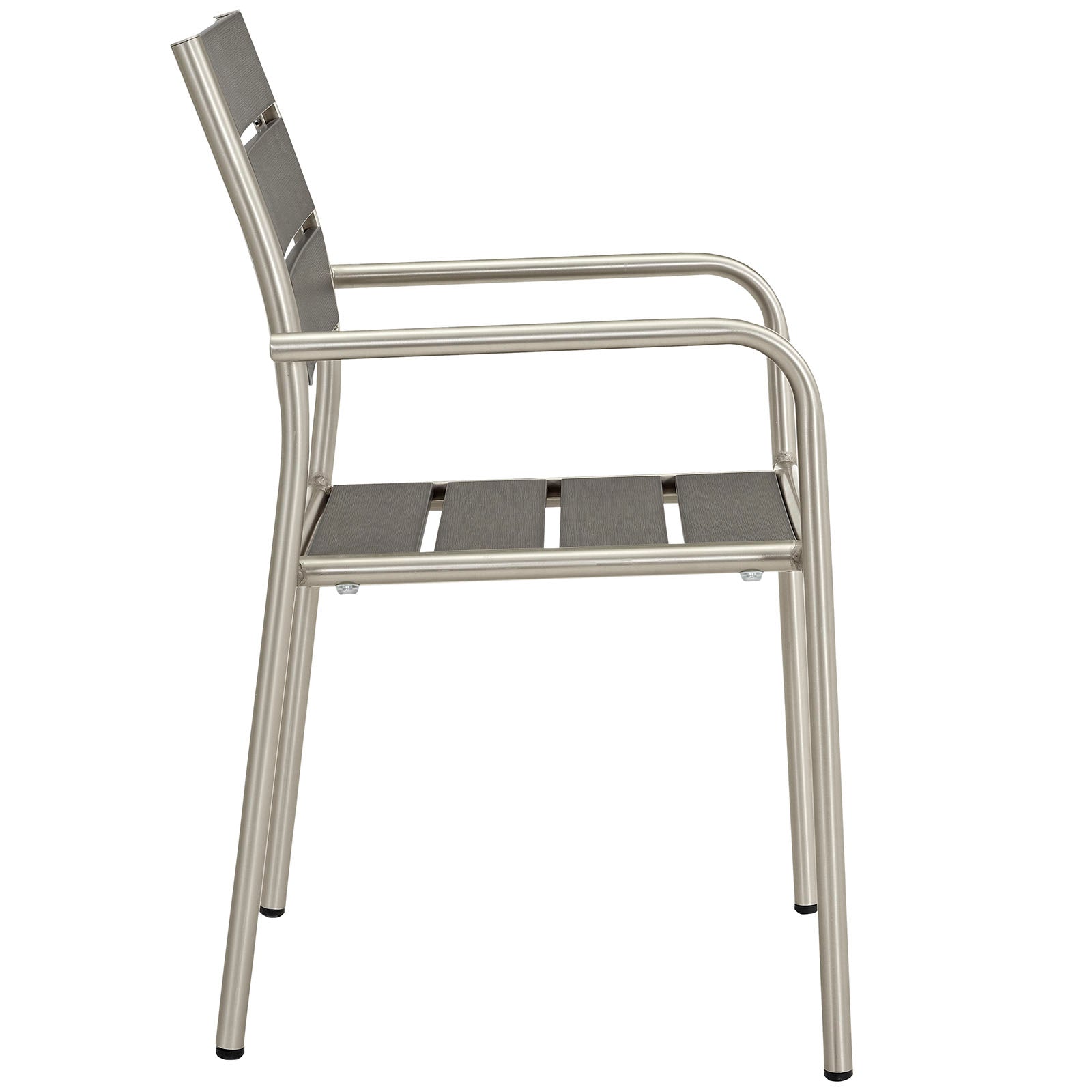 Shore Outdoor Patio Aluminum Dining Rounded Armchair - Weather-Resistant Metal Garden Chair for Poolside, Backyard, and Restaurant Use