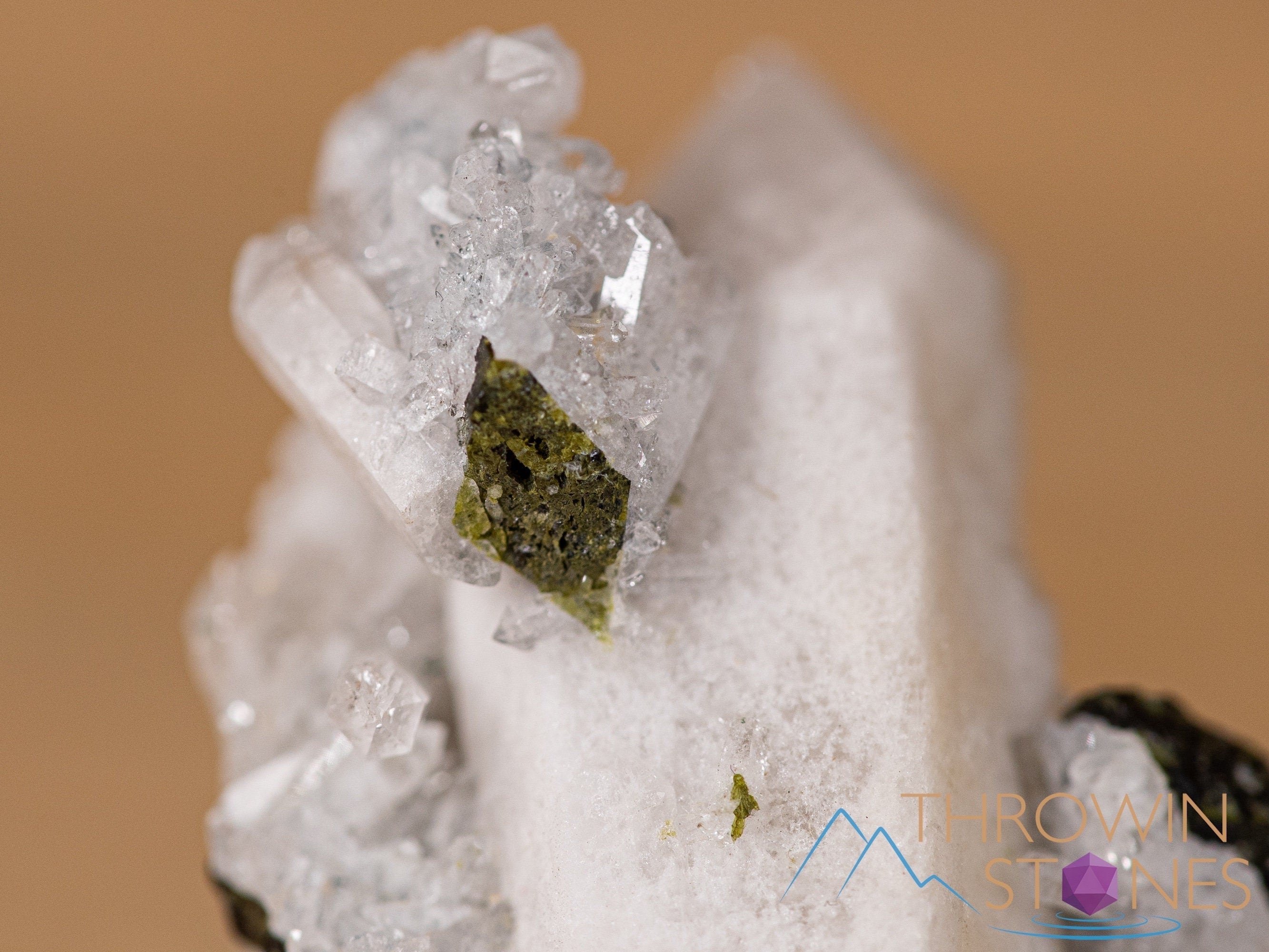 Natural Quartz with Epidote Raw Crystal Cluster - Healing Stone for Home Decor, Housewarming Gift, Meditation & Energy Work | Raw Crystals & Minerals Collection 40735