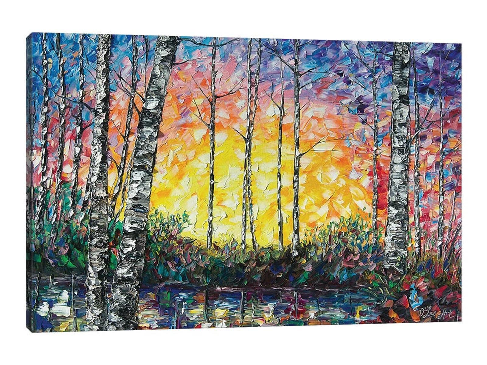 TIMUBA Abstract Fall Forest Canvas Wall Art - 28x40 Inch Nature Landscape Painting in Gold & Yellow Tones - Perfect for Living Room, Bedroom & Office Decor - Modern Autumn Forest Artwork for Home & Commercial Spaces