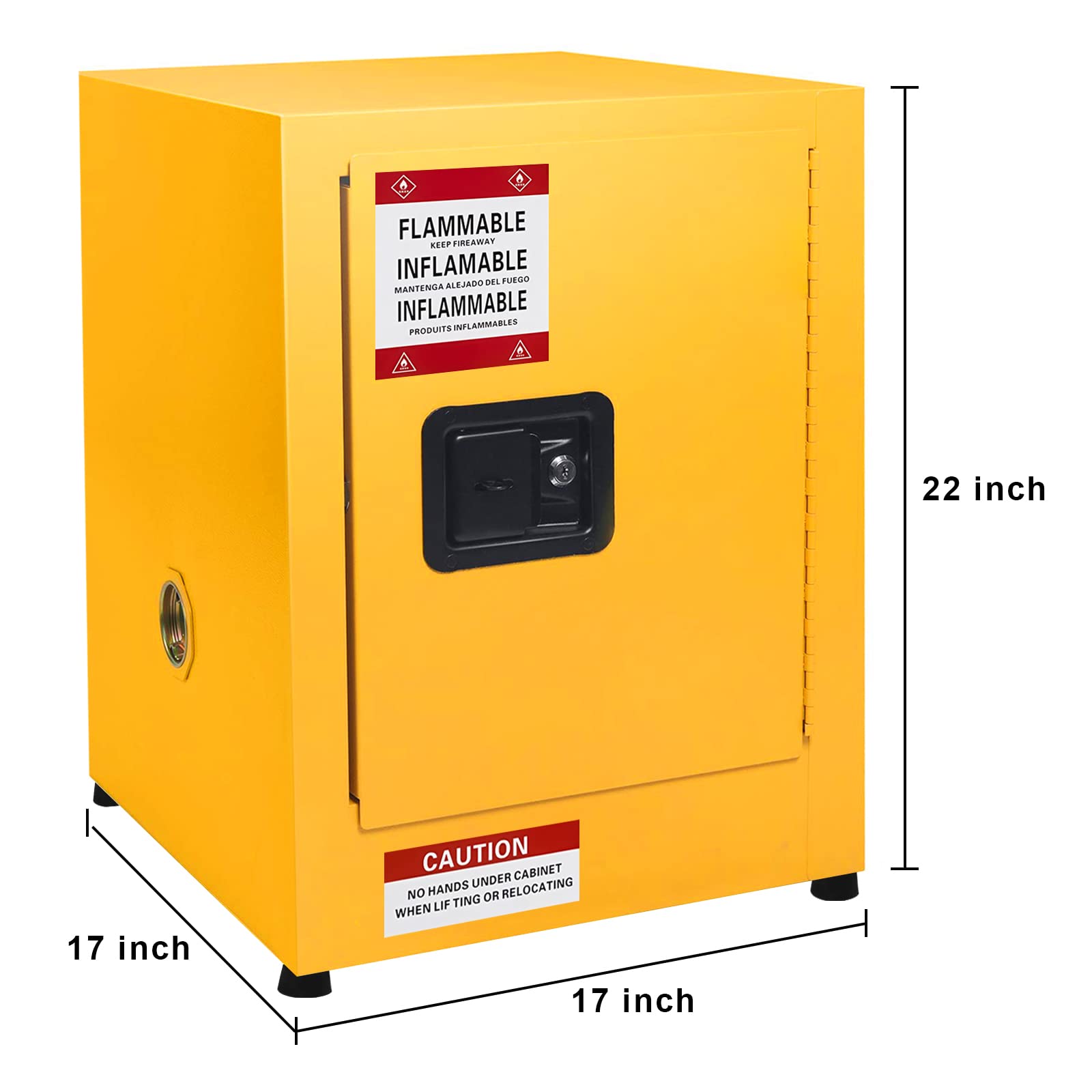 Garvee 17x17x22 Inch Fireproof Flammable Storage Cabinet - OSHA Approved Hazardous Chemical Safety Cabinet with Adjustable Shelves for Workshop, Garage & Laboratory Use