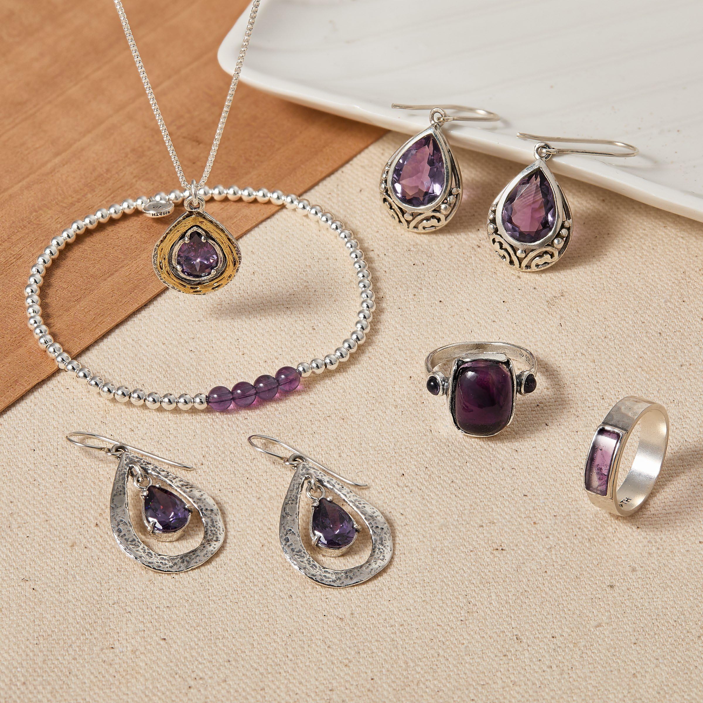 Silpada 'Thistle' Natural Amethyst Sterling Silver Drop Earrings for Women | Elegant Dangle Jewelry for Parties, Weddings & Special Occasions