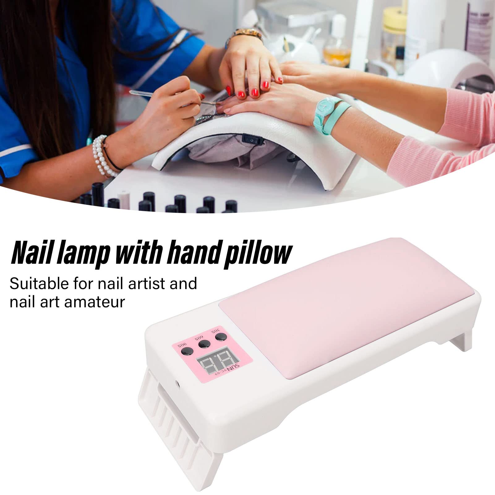 EXCLUZO Professional UV LED Nail Lamp for Gel Polish - Portable Folding Nail Light for Home & Salon Use - Perfect for Manicurists & DIY Nail Art (Pink) | Fast Curing for Gel Nails, Acrylics & Pedicures