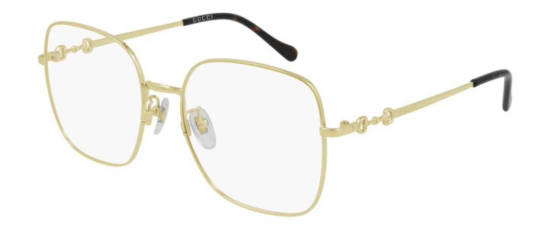 Gucci GG 0883OA 003 Gold Oversized Square Women's Eyeglasses - Luxury Designer Sunglasses for Women, UV Protection, Fashion Statement for Everyday Wear & Special Occasions