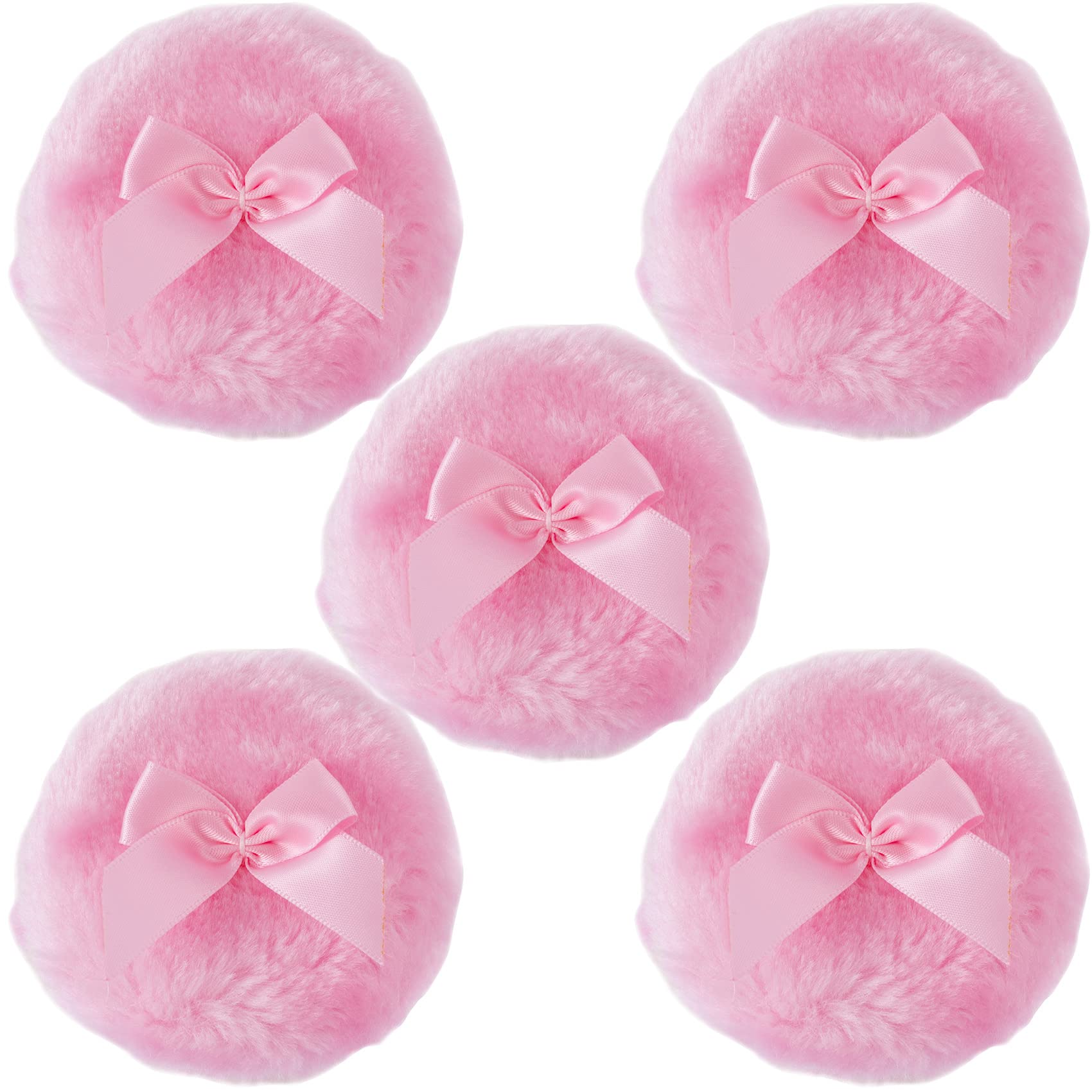 PAGOW 5-Piece Premium Body Powder Puff Set - Soft & Fluffy Makeup Sponge for Smooth Application - Perfect for Loose Powder, Baby Powder & Talc-Free Body Powder Application