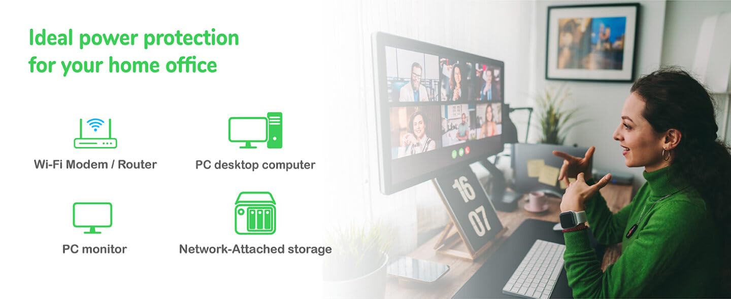 APC UPS 950VA Line Interactive UPS Battery Backup with AVR - BVK950M2 Uninterruptible Power Supply, 2 USB Ports (Type C & Type A), Black - Perfect for Home Office, Computer, Router & Electronics Protection