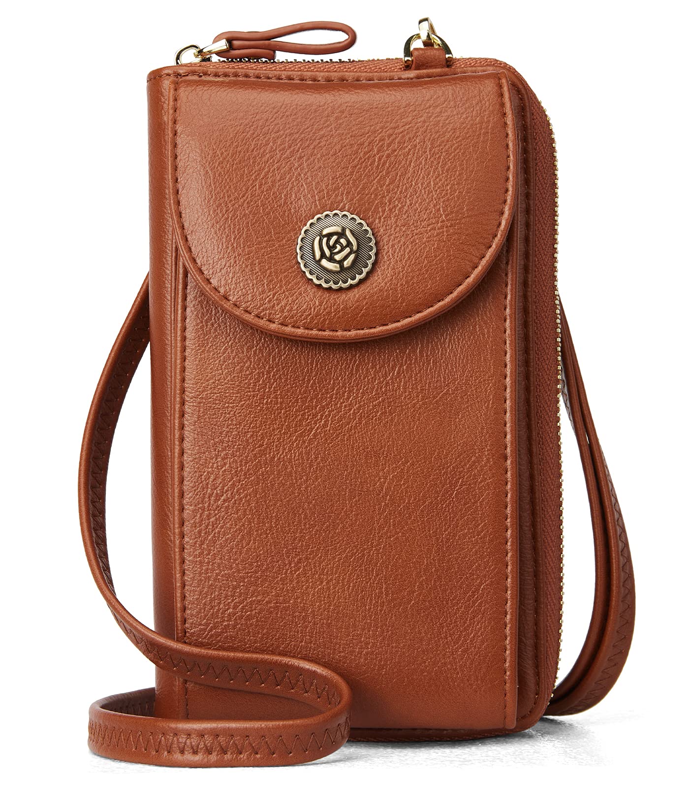 BROMEN Vegan Leather Small Crossbody Phone Purse for Women - RFID Blocking Wallet with Credit Card Slots | Perfect for Travel, Shopping & Everyday Use