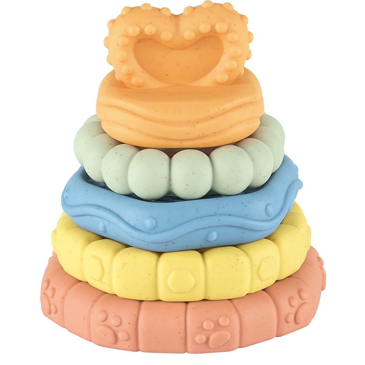 Montessori Baby Toys Set - Sensory Stacking Cups & Teether Blocks for Infants 6-12 Months | Food-Grade Educational Learning Toys for 1 2 3 Year Olds | Perfect Baby Shower Gift & Early Childhood Development Activity