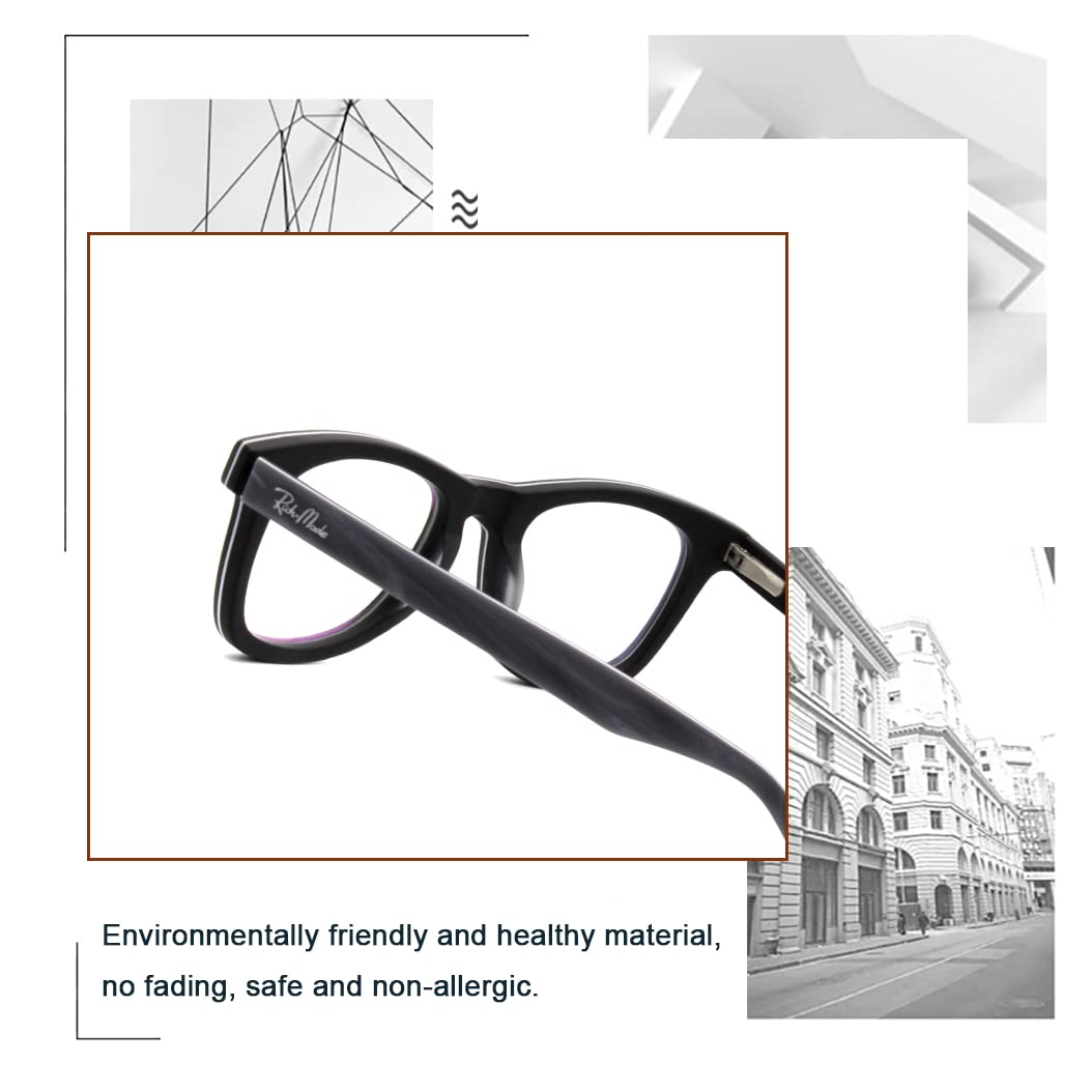 Stylish Acetate Non-Prescription Eyeglasses for Women & Men - Fashionable Unisex Frames for Work, Reading & Everyday Wear