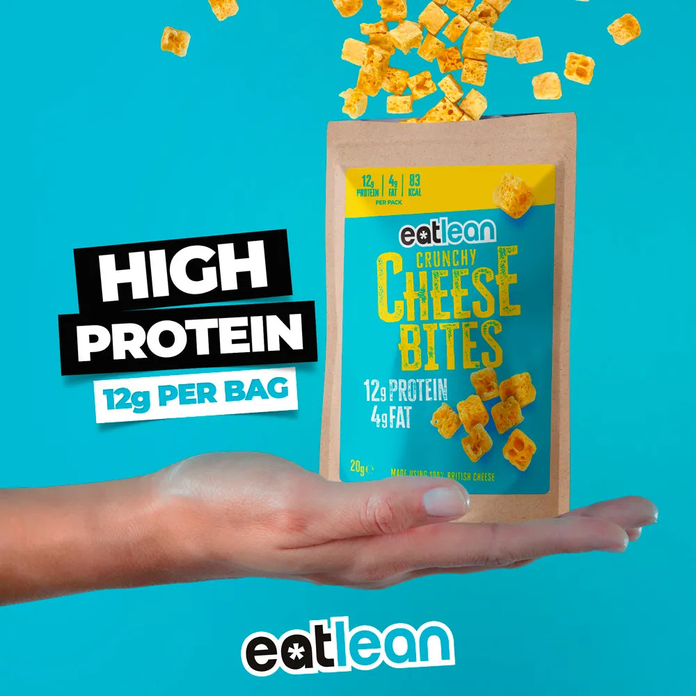 Eat Lean Cheese Bites 20g - High Protein Low Calorie Snack for Keto & Weight Loss | Perfect for Office, Gym & On-the-Go