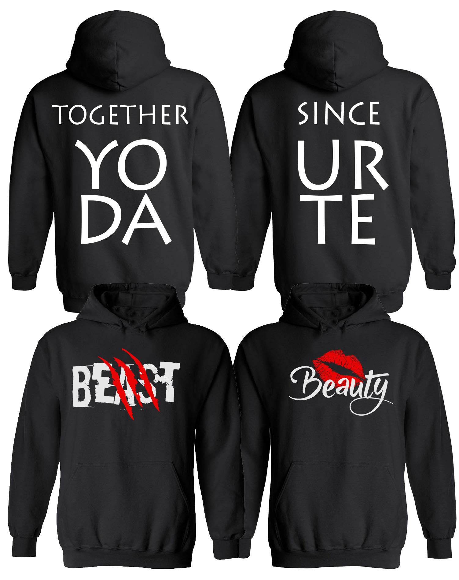 Personalized Matching Couple Hoodies - His & Her Love Sweaters 