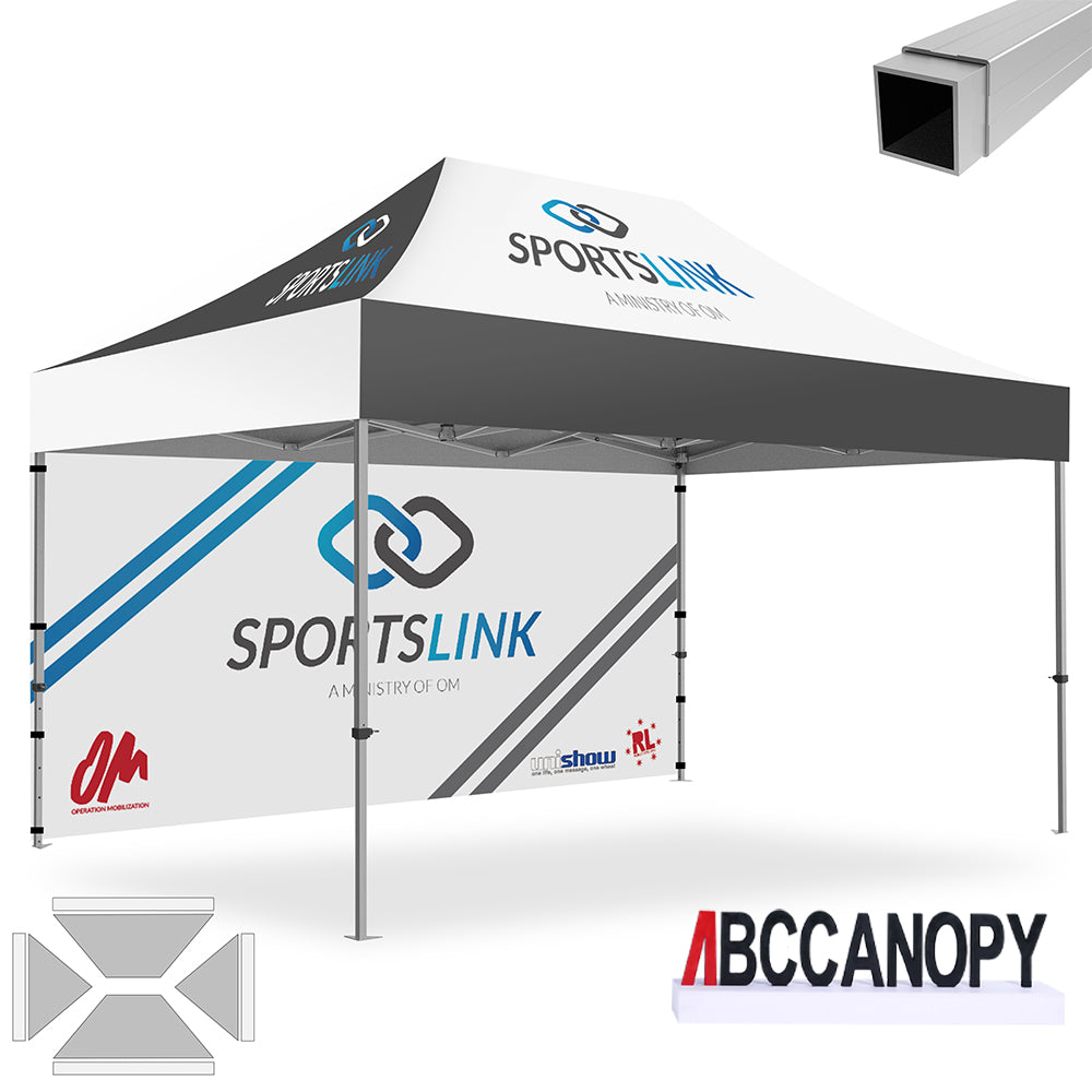 ABCCANOPY 10x10/10x15/10x20 Custom Aluminum Pop Up Canopy Tent - Heavy Duty Commercial Shelter for Outdoor Events, Farmers Markets & Tailgating (S3 Professional Series)