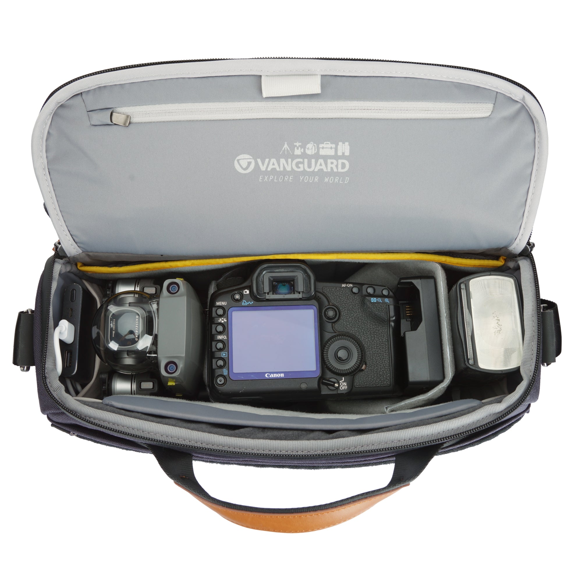 VEO CITY S36 Camera Shoulder Bag with Pouch - Navy Blue Waterproof DSLR Camera Case for Travel & Outdoor Photography - Perfect for Photographers, Hiking & Adventure