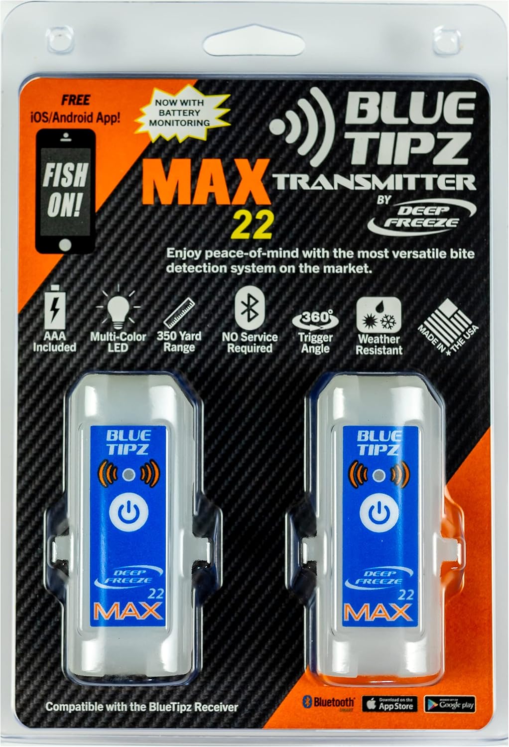 Deep Freeze BlueTipz Transmitter (2 Pack) - Wireless Temperature Sensor for Freezers & Refrigerators - Perfect for Food Storage, Restaurants & Labs - Max 22°F Monitoring