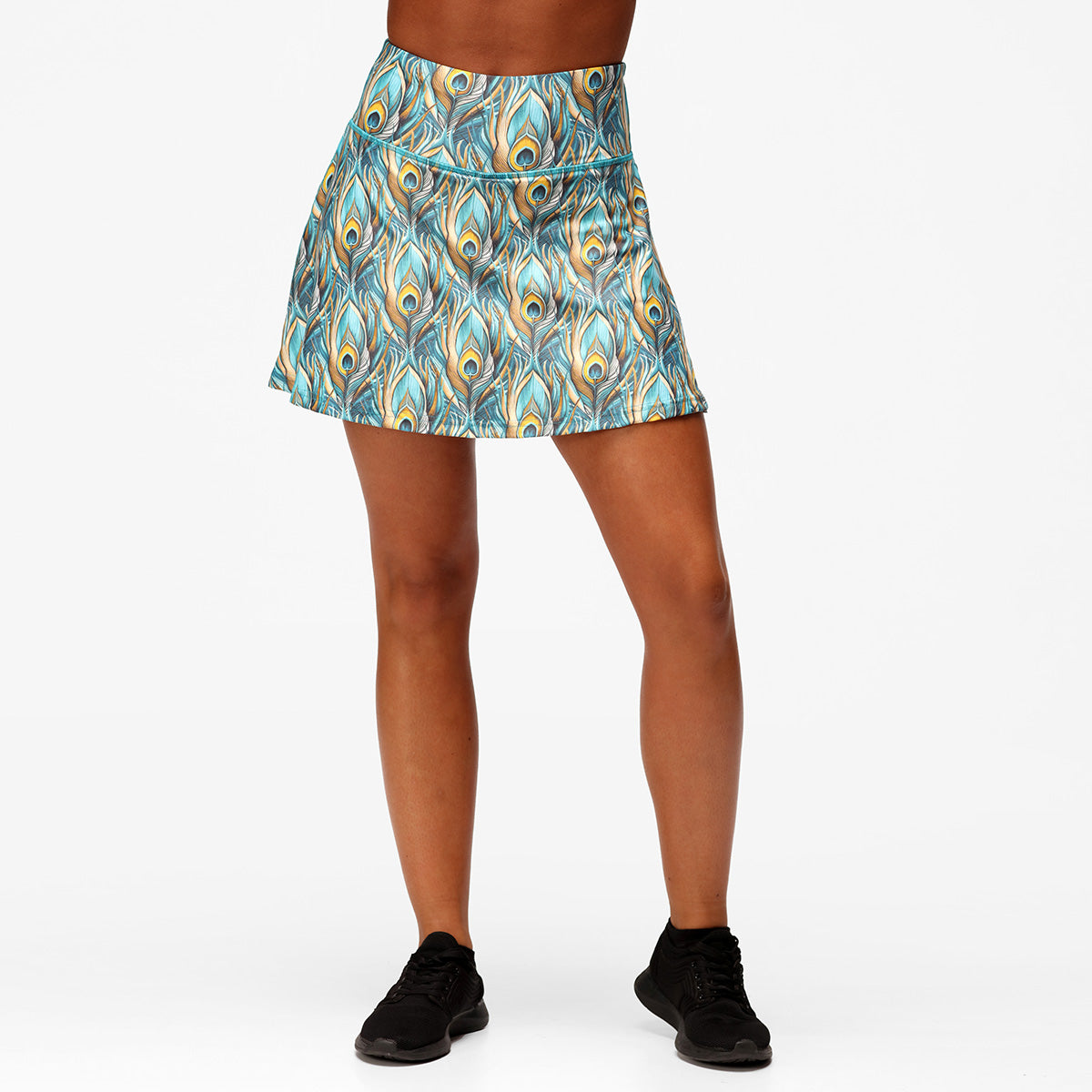 Stylish Peacock Print Skort for Women - Perfect for Casual Outings, Summer Vacations & Beach Wear