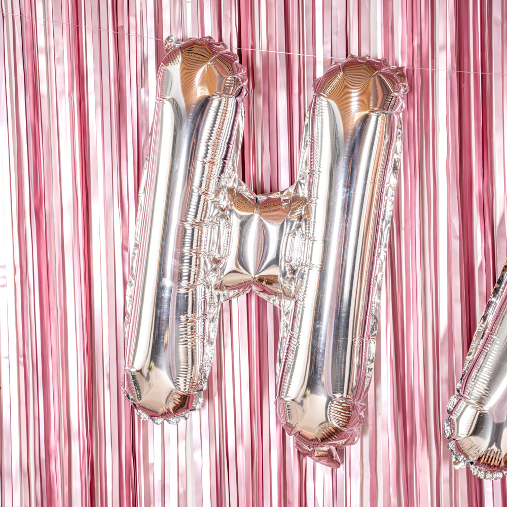 Balloonify Silver Mylar Letter H Balloon - 16 Inch Large Foil Alphabet Balloon for Birthday Party Decorations, Baby Showers & Graduation Celebrations