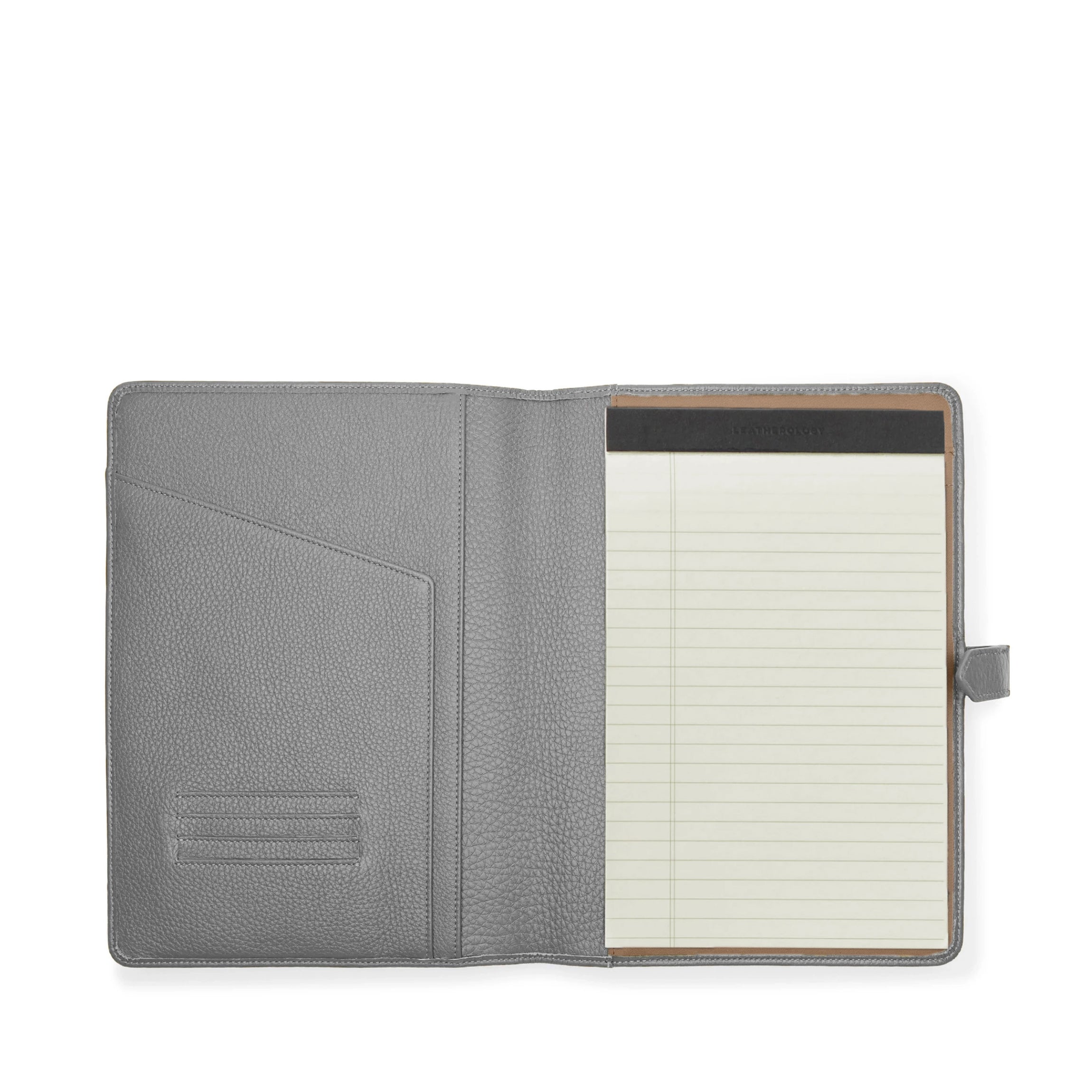 B5 Professional Snap Padfolio in Smoke Color - Perfect for Business Meetings, Interviews, and Office Organization | Premium Leather Portfolio with Notepad Holder