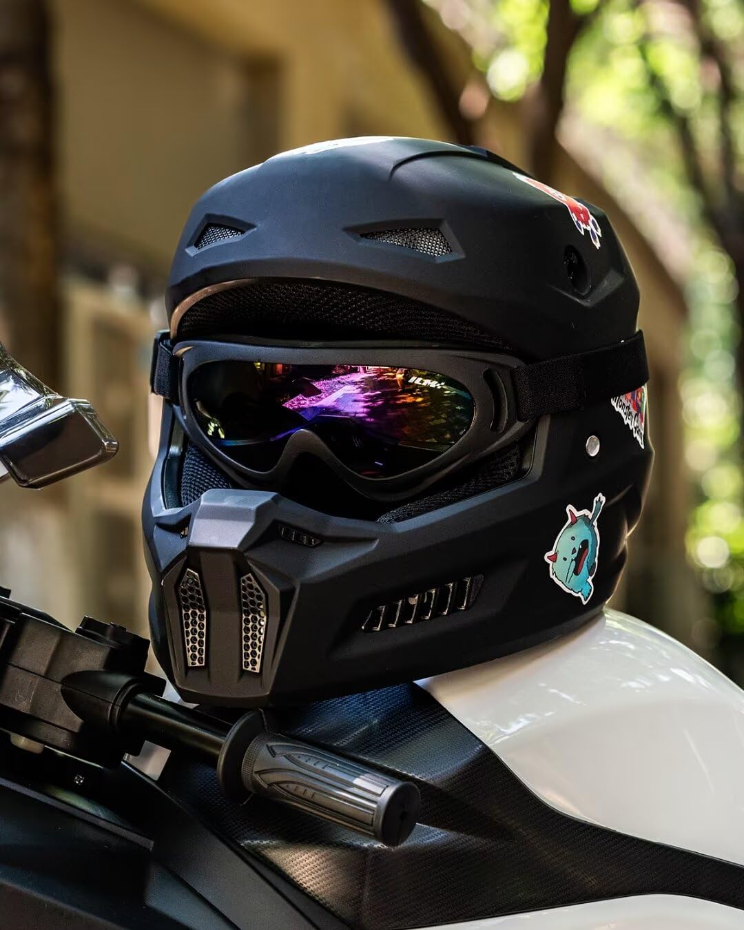 **ILM Youth Dirt Bike Helmet DOT Approved - Kids ATV Motocross BMX Off-Road Motorcycle Helmet with Goggles, Gloves & Mask - MT601Y-Stickers - Perfect for Trail Riding, Motocross & Off-Road Adventures**
