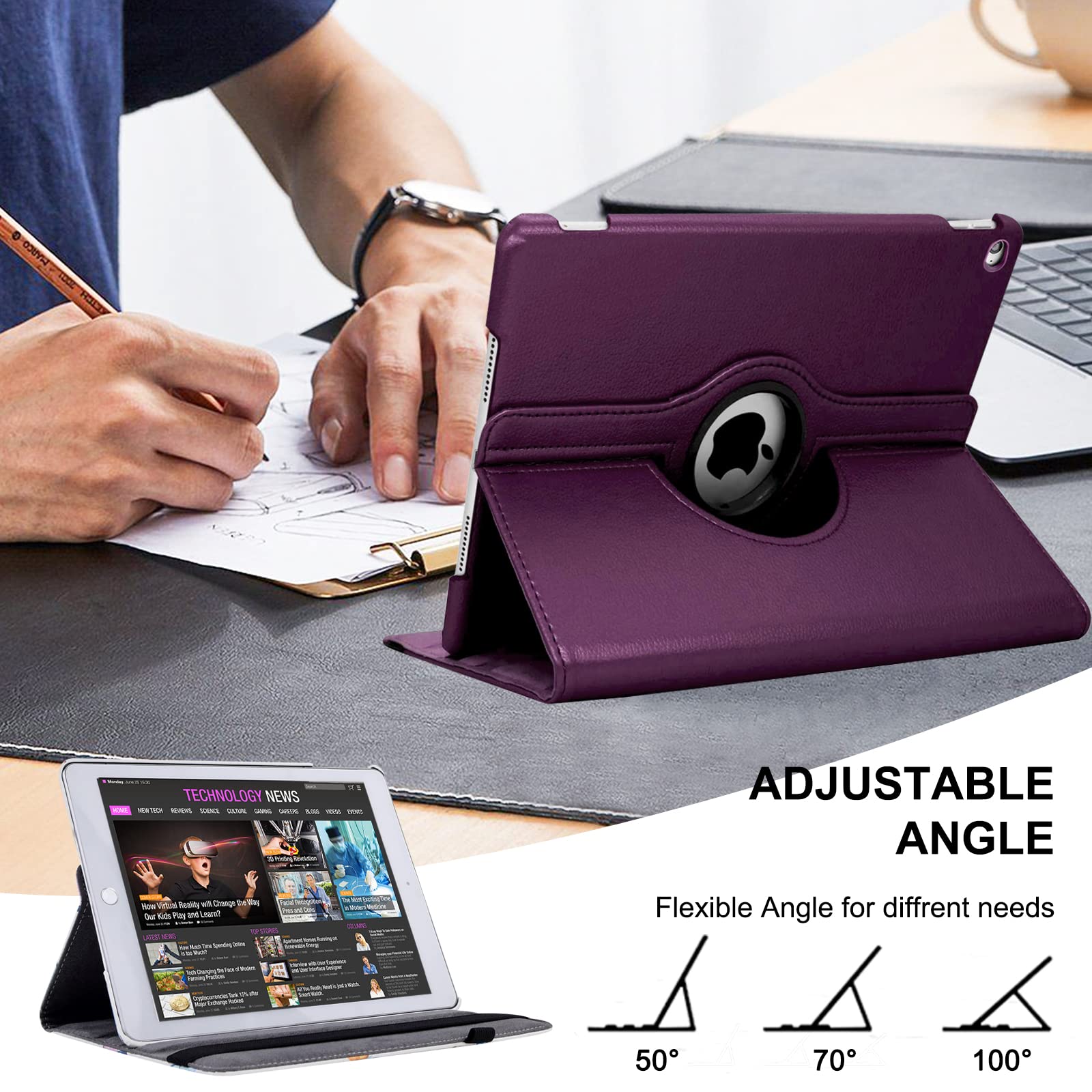Premium 360° Rotating iPad Case for iPad 9.7