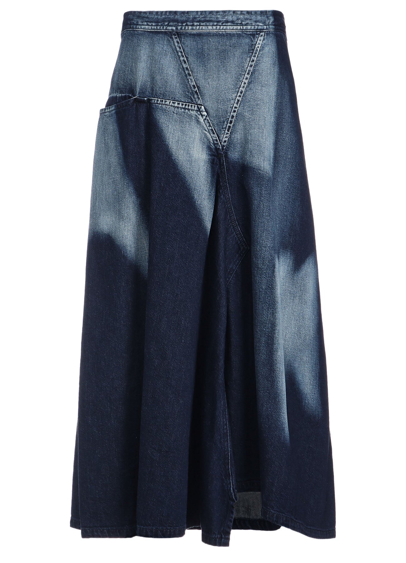 Spotted Denim Triangle Gusset Flare Skirt - Vintage 70s Inspired High Waist A-Line Skirt for Women | Perfect for Casual Outfits, Music Festivals & Boho Style