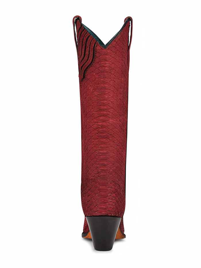 A4194 Women's Red Python Western Boots - Stylish Cowgirl Boots for Rodeo, Country Dancing & Fashion Outfits