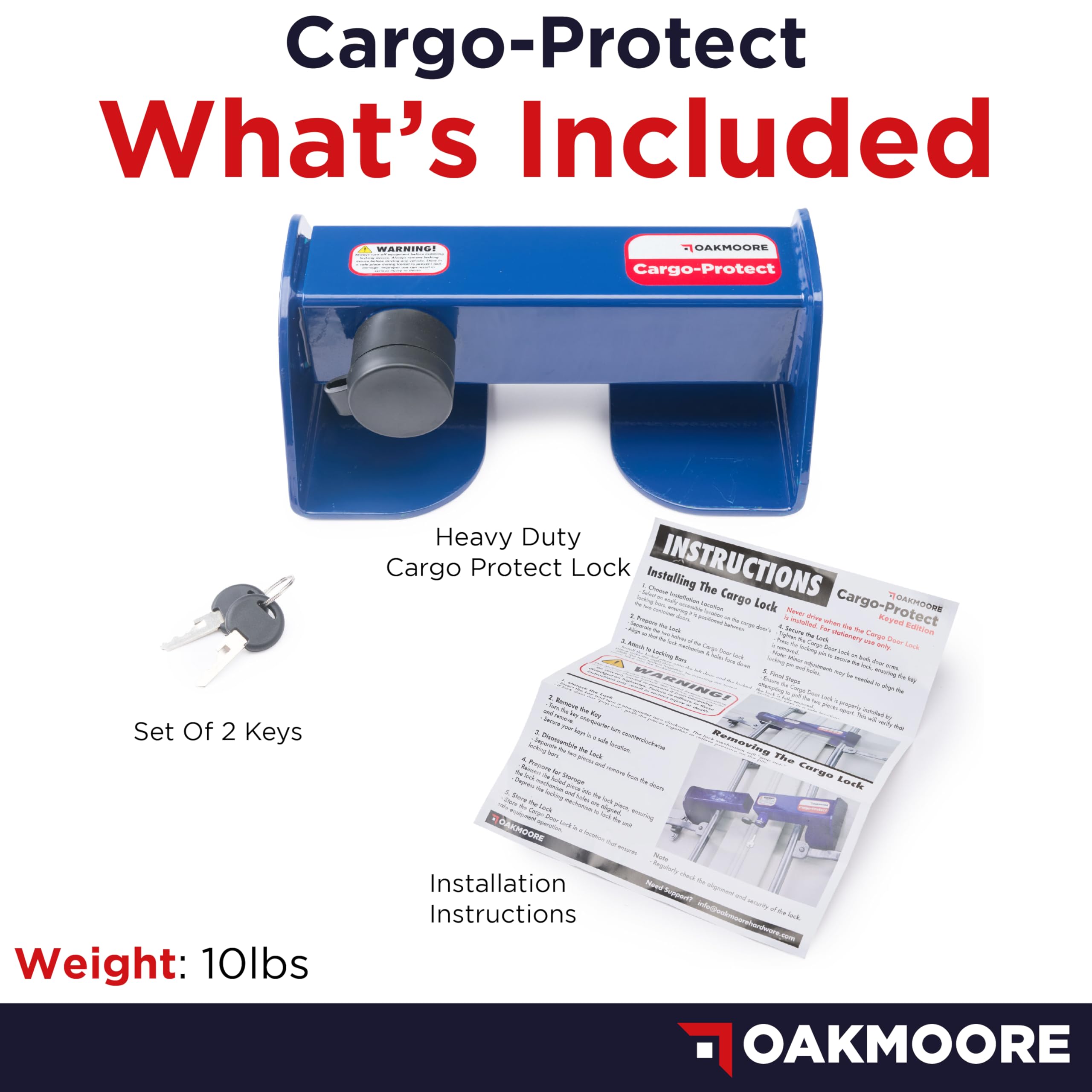 Heavy Duty Shipping Container Lock for Cargo Vans & Semi Trailers | Secure Sea & Box Trailer Door Locks with Key | Ideal for Logistics, Transport Security & Storage Protection