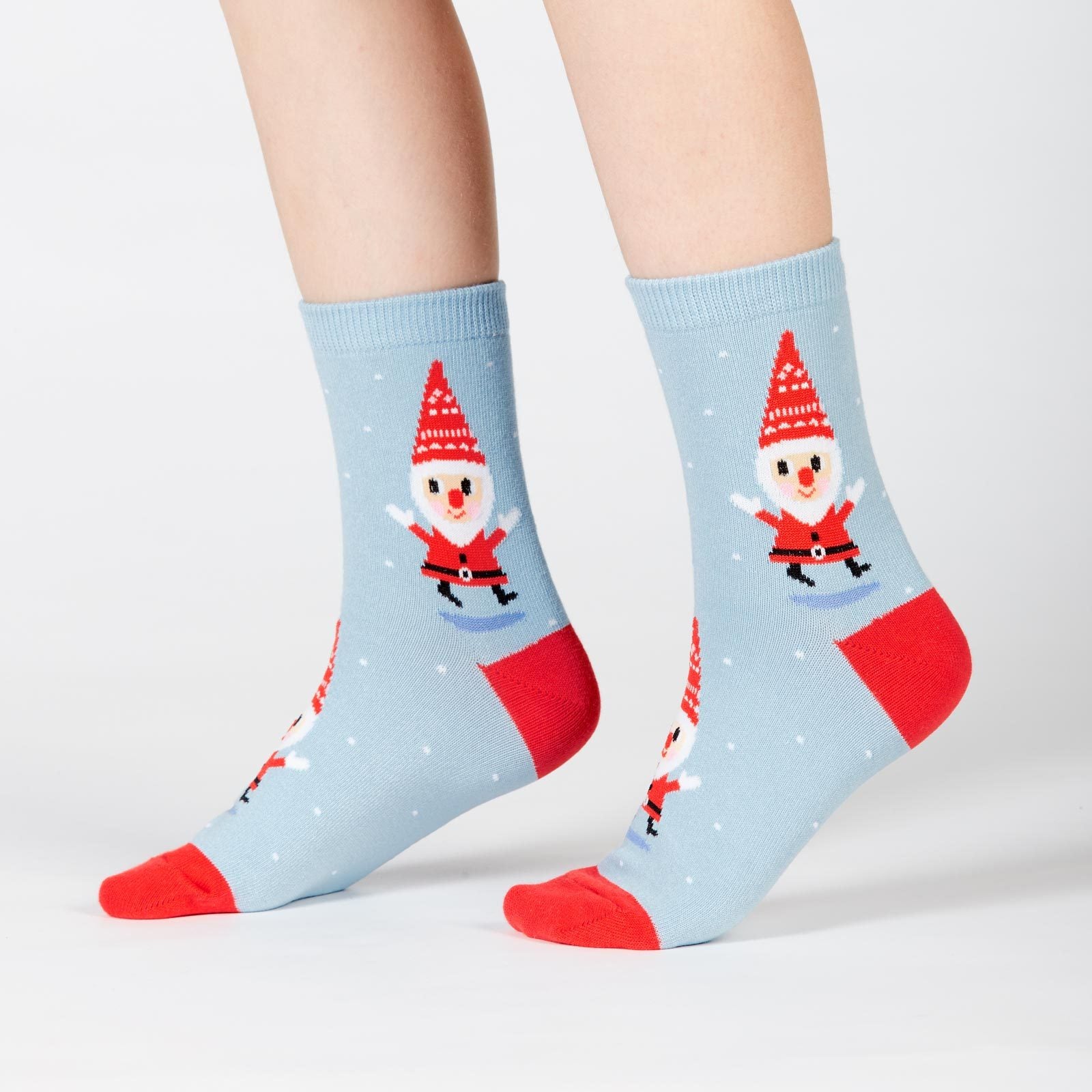 Santa Gnome Youth Crew Socks for Kids Aged 3-6 | Fun Holiday Christmas Socks | Perfect for Gifts, Stocking Stuffers & Festive Outfits