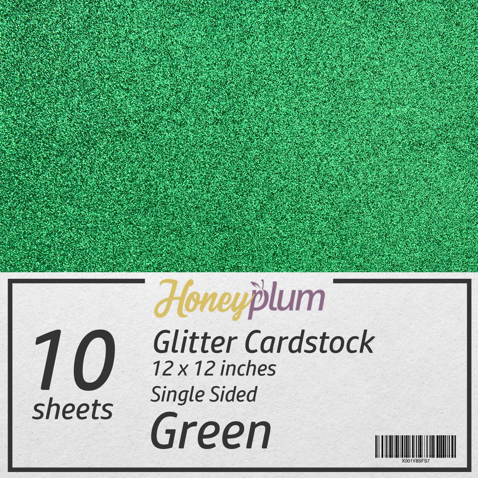 Premium Green Glitter Cardstock Paper - 10 Sheets 12