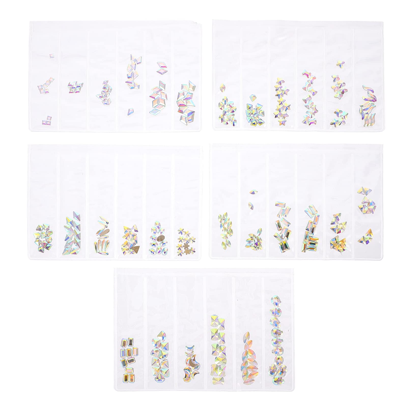 EXCLUZO 240pcs Rhinestone Nail Art Gems - Flat Back Acrylic Nail Crystals for DIY Manicure, Nail Salon Supplies - Mixed Colors (Great for Nail Art Designs, Wedding & Party Nail Decorations)