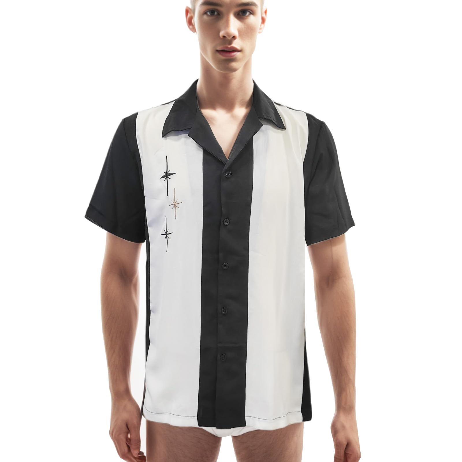 Vintage Cuban Style Men's Retro Camp Button-Down Shirt - Short Sleeve Casual & Business Blouse for Party, Office & Outdoor Adventures | ZUYPSK