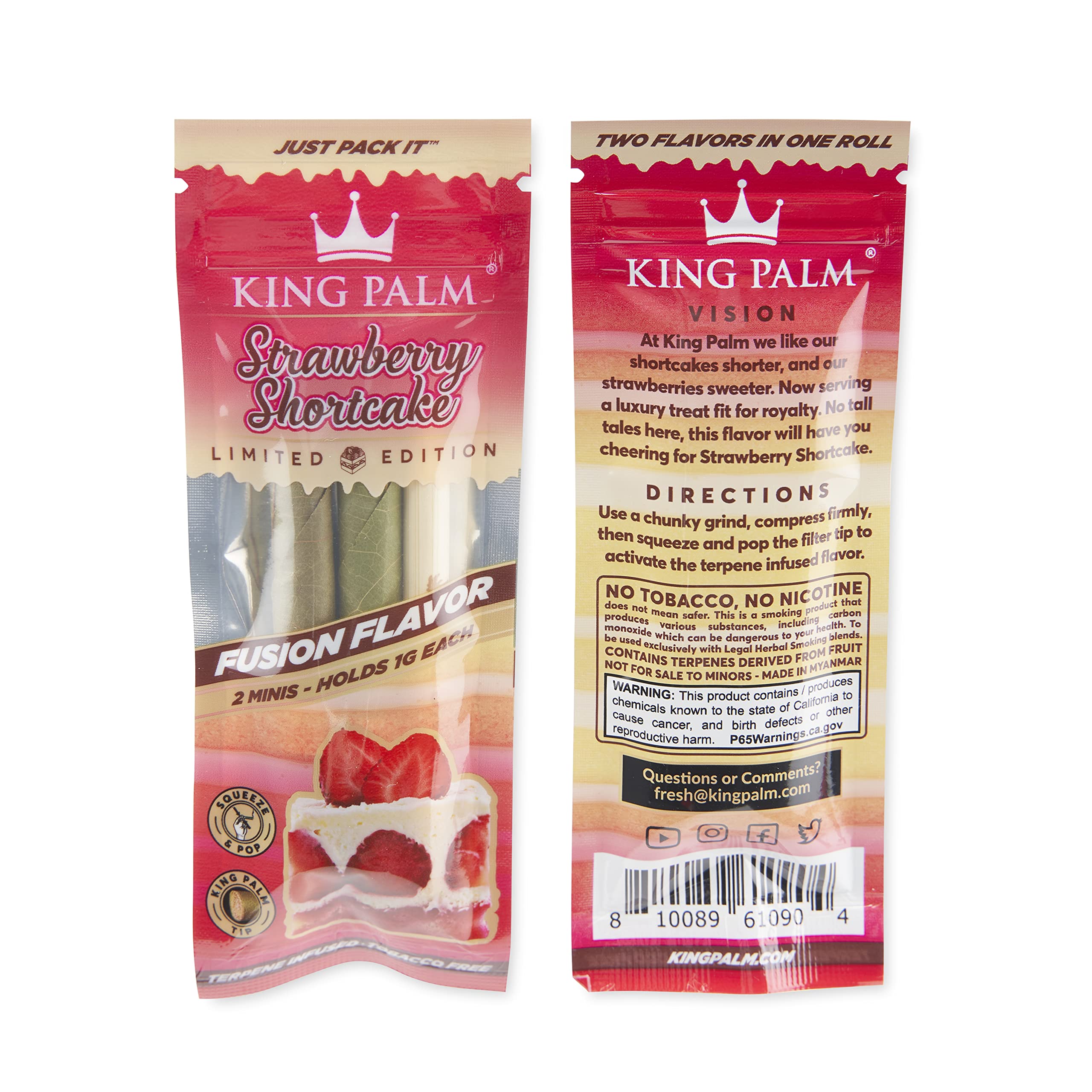 **King Palm Mini Pre-Rolled Cones - 4 Packs (8 Cones) | Organic, Natural Leaf, Slow Burn | Perfect for Travel, Parties & Relaxation**