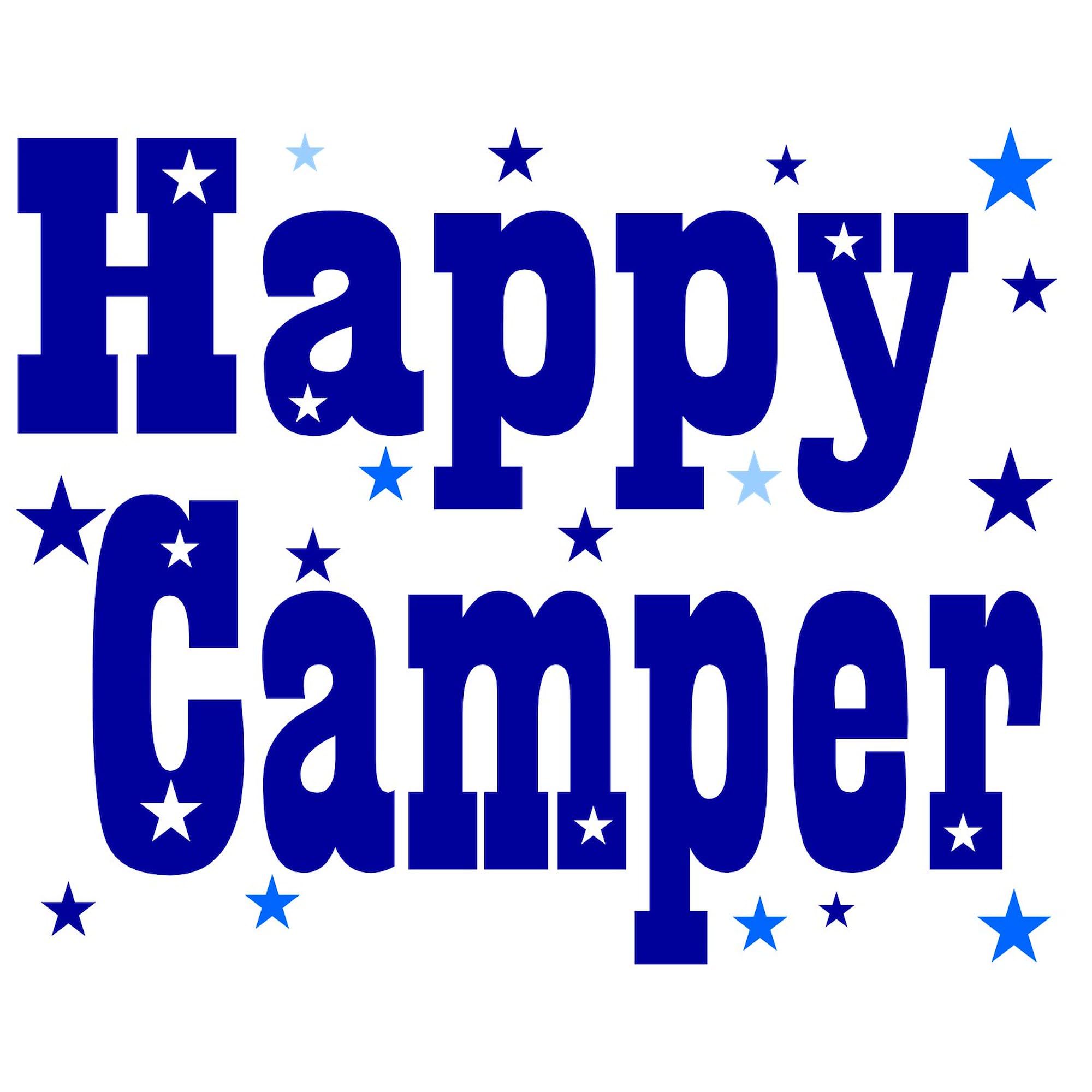 Happy Camper Rectangle Sticker - Durable Vinyl Bumper Decal for Cars, Laptops & Water Bottles - Perfect for Outdoor Enthusiasts & Camping Lovers