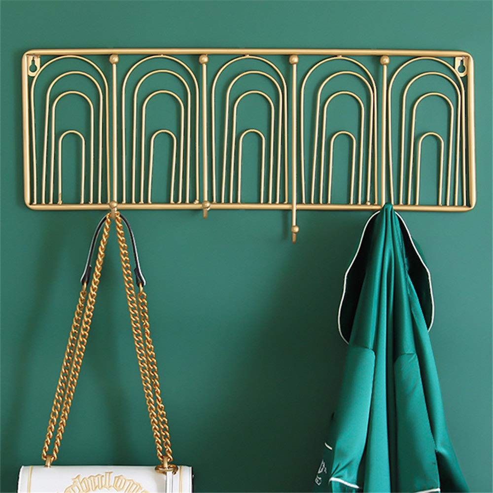 Rustic Wall Hooks Heavy Duty - Unbreakable Entryway Coat Hooks for Hats, Bags & Jackets - Gold Wall Mounted Hooks for Bedroom, Hallway & Mudroom Organization (Size A)